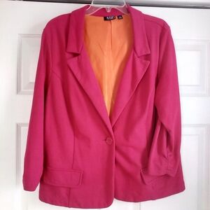 a.n.a Fuchsia Knit Blazer